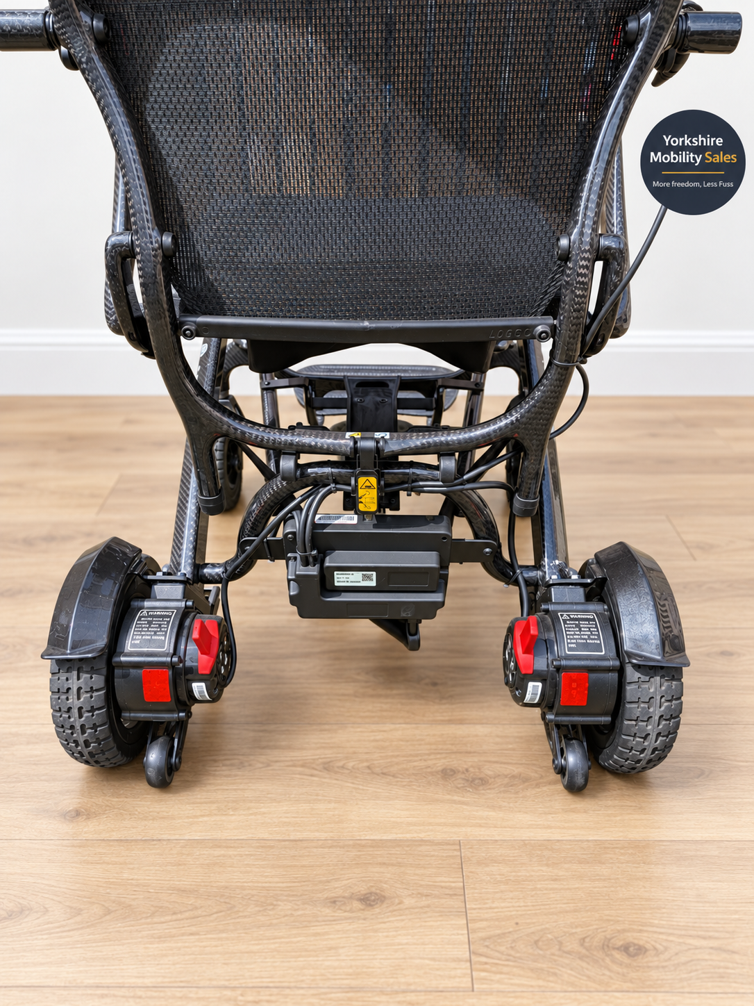 Preloved Drive AirFold carbon fibre powerchair – rear mechanism