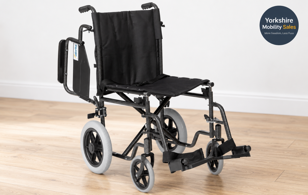 Alerta Car Transit Wheelchair with drop down armrest