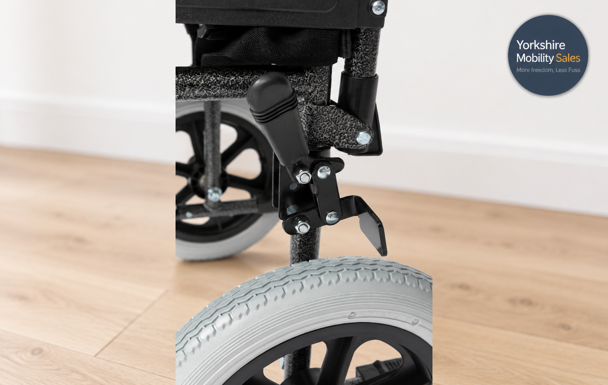 Alerta Car Transit Wheelchair brake close-up