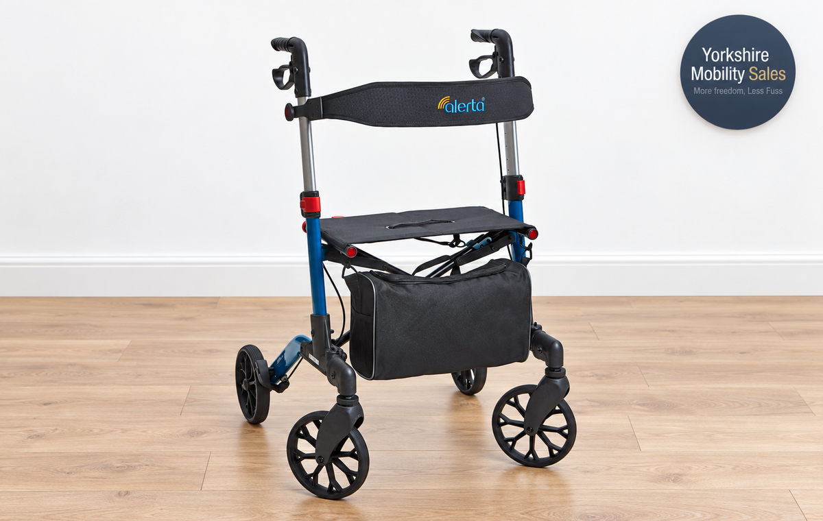 Alerta dual-folding rollator unfolded