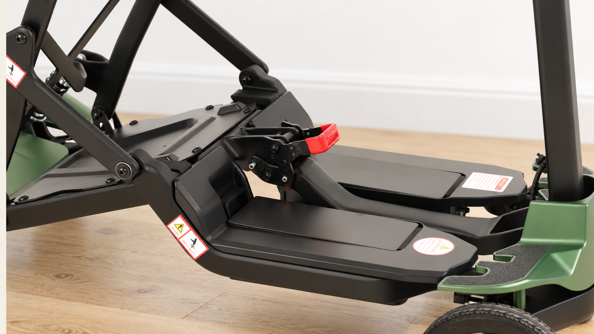 Monarch Mobie footplate and folding latch