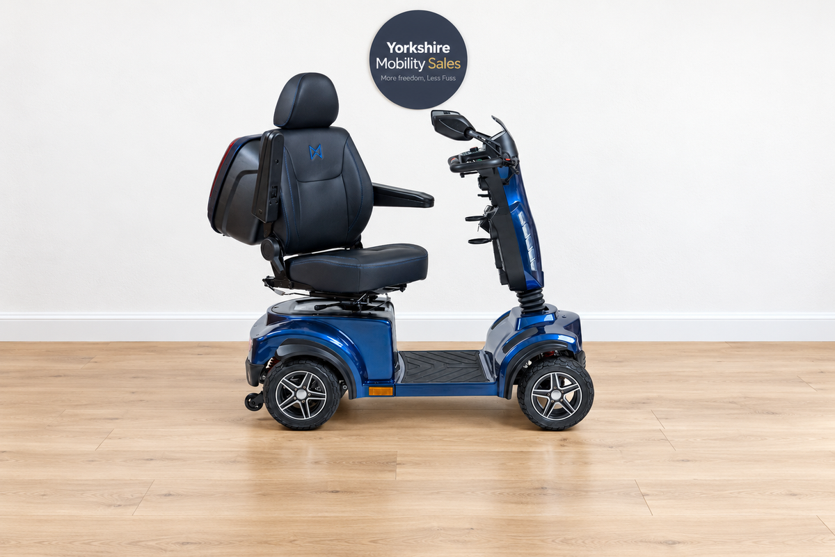 Monarch Onyx Bentley Blue side view with raised armrest