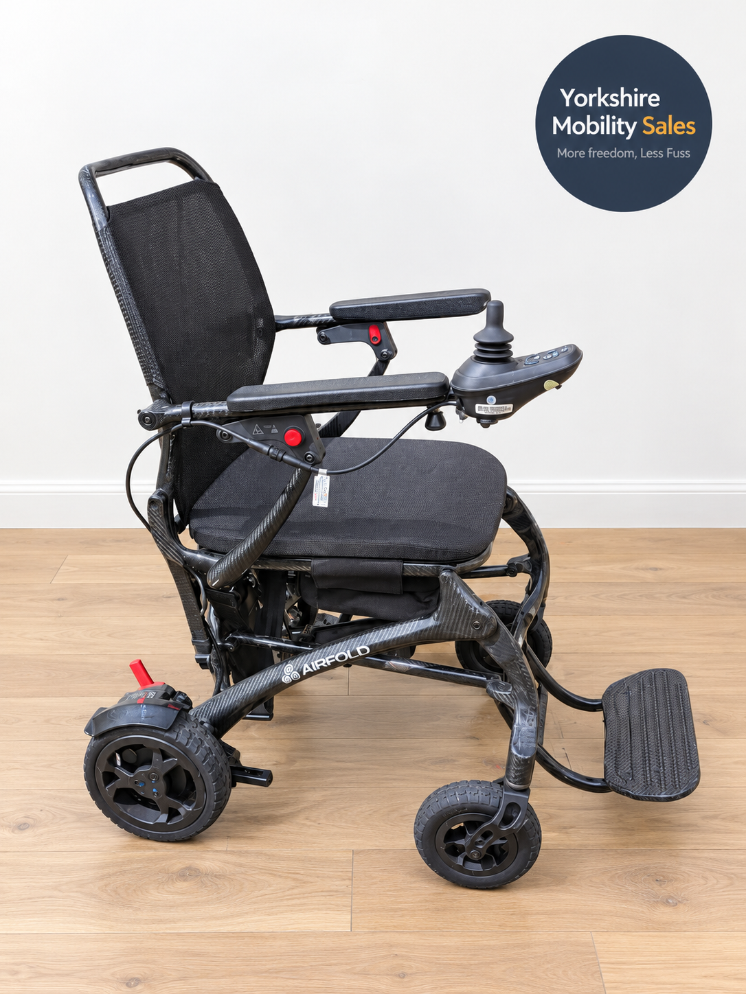 Preloved Drive AirFold carbon fibre powerchair – opposite side